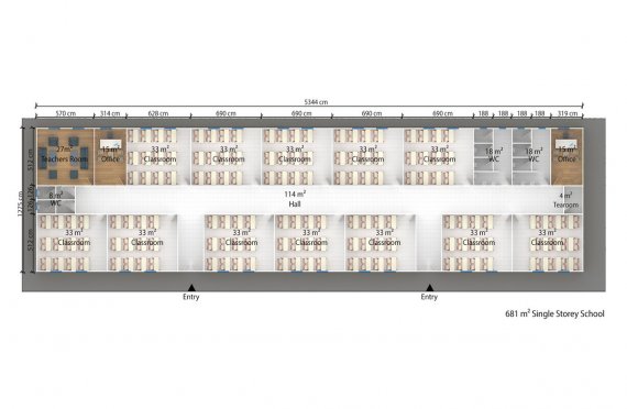 Портативті Сынып 681 м²