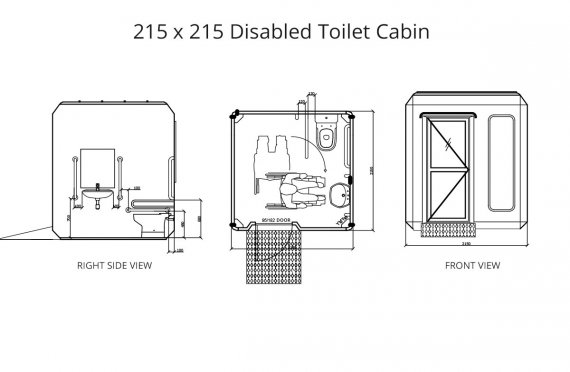 215x215 Инвалидная туалетная кабина